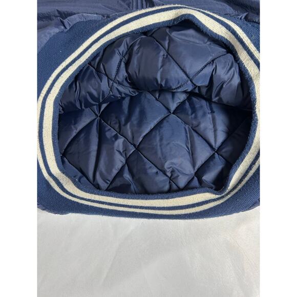 Vintage Nike Half Zip Pullover Bomber Puffer Jacket Size Large Blue 90s - Picture 8 of 14